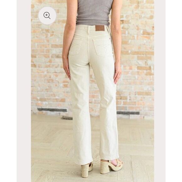 NWT Judy Blue Jeans Women 15 32 Cream Bone High Rise Distressed 90s JB88823 C-CO - Picture 3 of 16